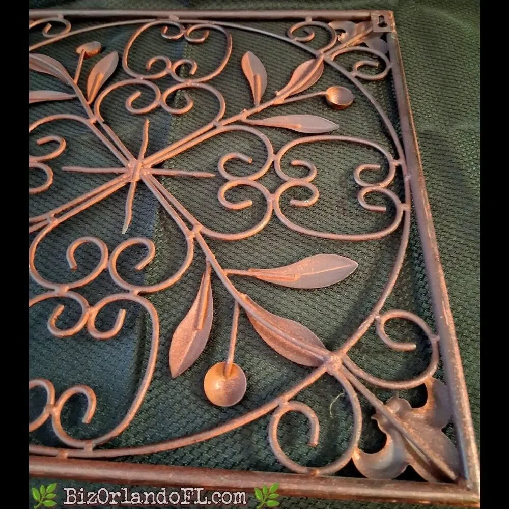 Deco 79 Metal Scroll Home / Wall Decor / Wall Sculpture / Wall Art 14x14 (Brown)